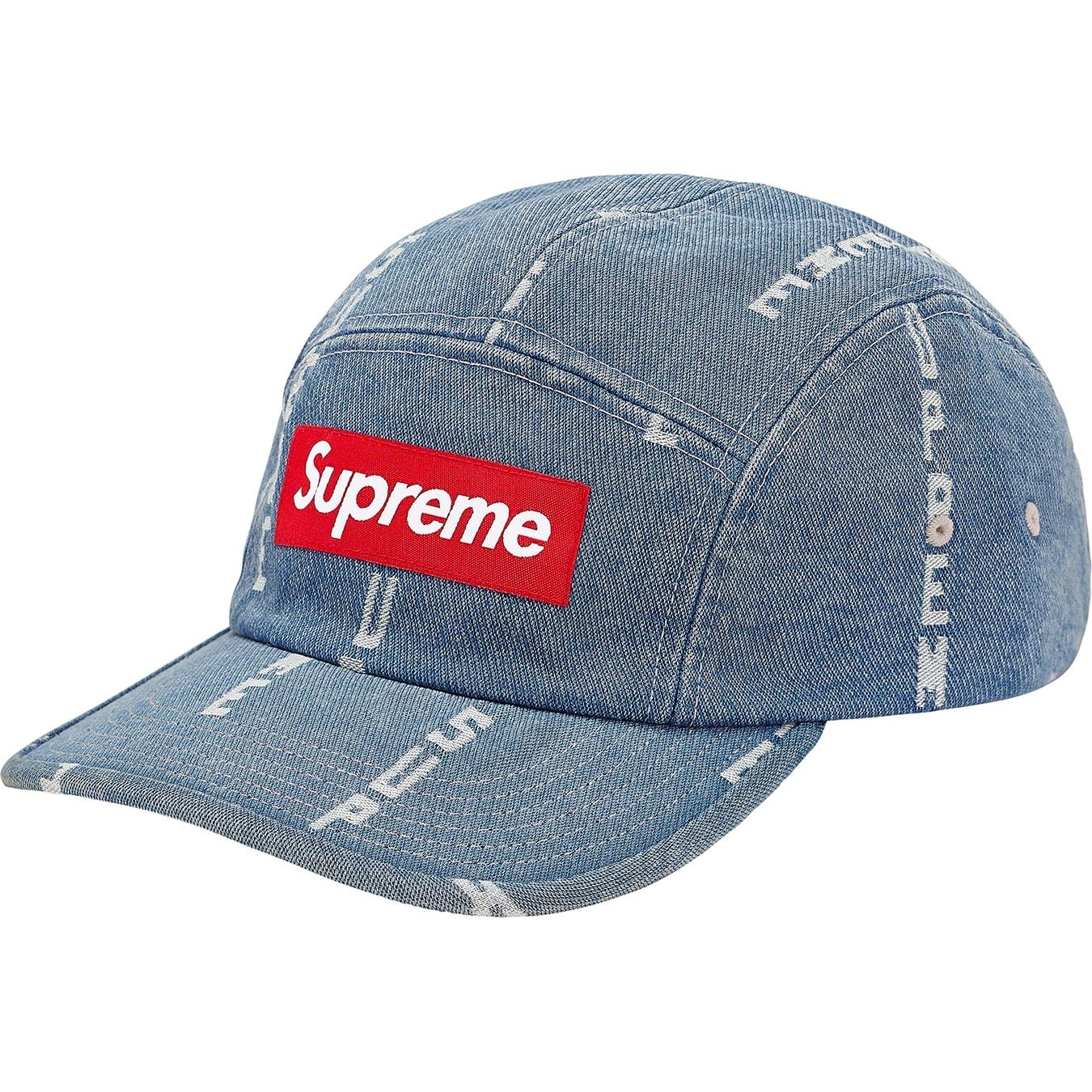 Logo Stripe Jacquard Denim Camp Cap view 2
